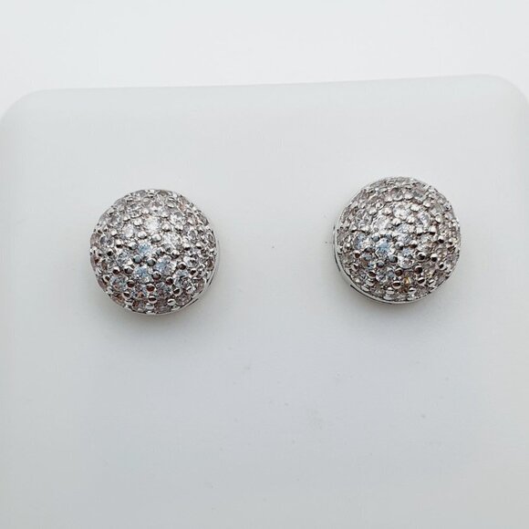 "925 Sterling Silver Plated CZ Earrings, EVBRS469 - Picture 4 of 10